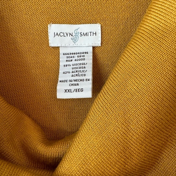 Jaclyn Smith Women’s Cowl Neck Sweater Mustard Gold Size XXL - Picture 2 of 5